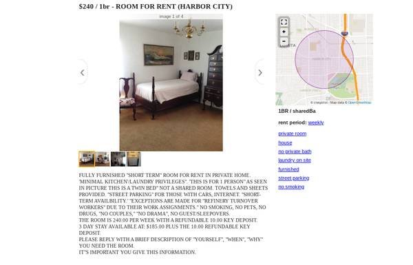 $240 / 1br - Room for Rent (Harbor City)