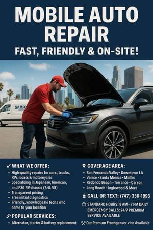 Mobile Auto Repair &amp; Mechanic Services (Carson)