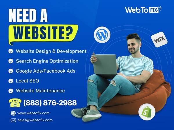 Web Design and Website Designer for Wordpress, Shopify, Google Ads, and SEO with Best Price, Support, and Maintenance, Call (888) 876-2988