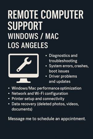 Remote Computer Support for Windows and Mac (Los Angeles)