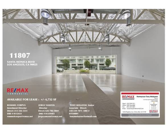 6,732 SF of Retail Space Available in Los Angeles, CA 90025 (Santa Monica Blvd (West LA))