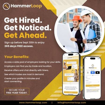 HammerLoop connects construction workers and employers at all times.